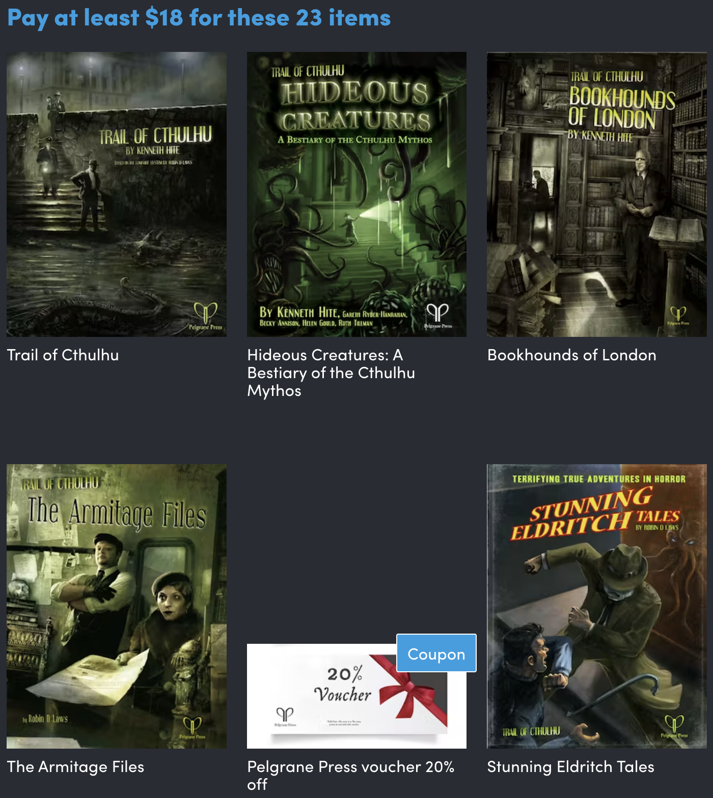 Tenkar's Tavern: Humble Bundle - Trail of Cthulhu RPG